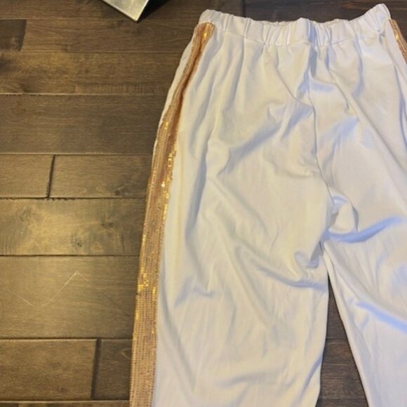White and gold sequin jogging suit XXL - Picture 8 of 9